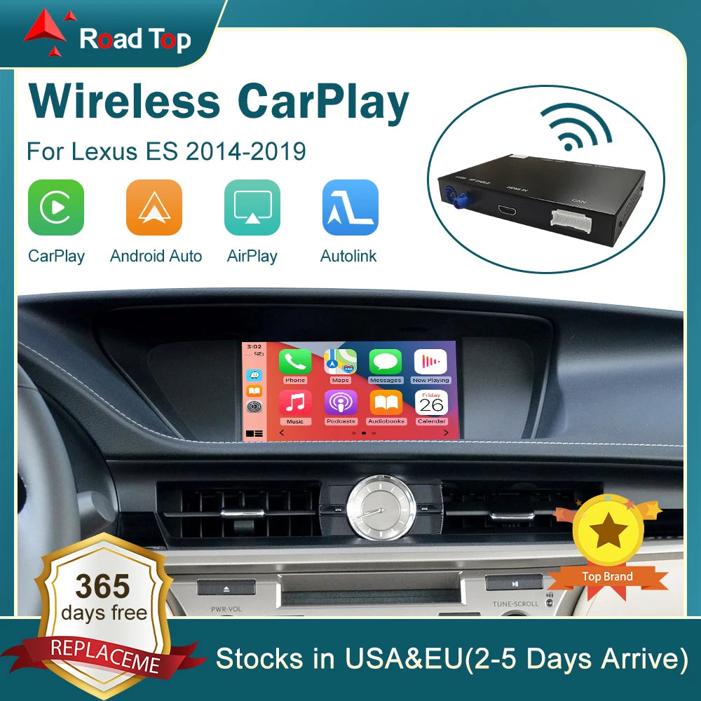 Road Top Wireless CarPlay for Lexus ES Android Auto AirPlay