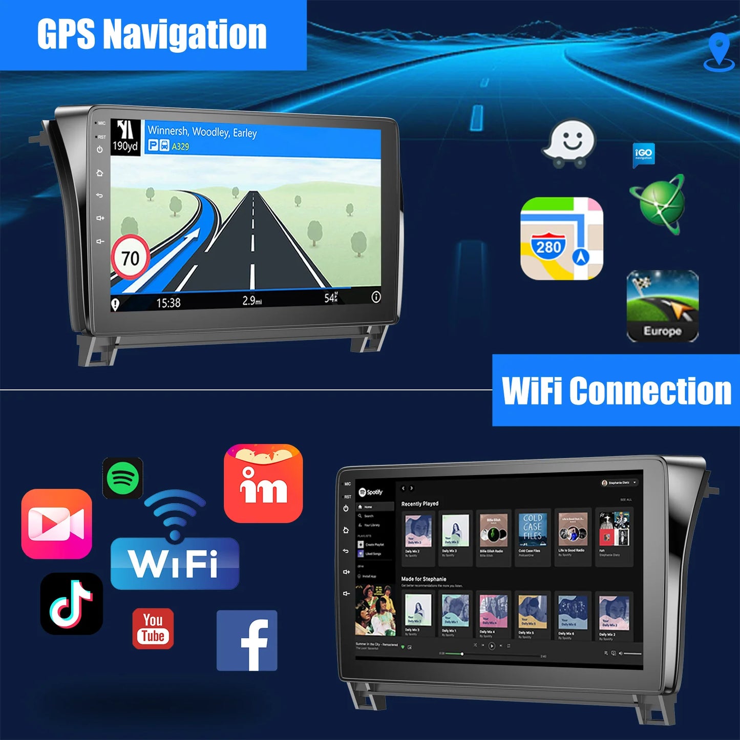 ESSGOO Car Stereo for Toyota Tundra Sequoia Android Auto CarPlay