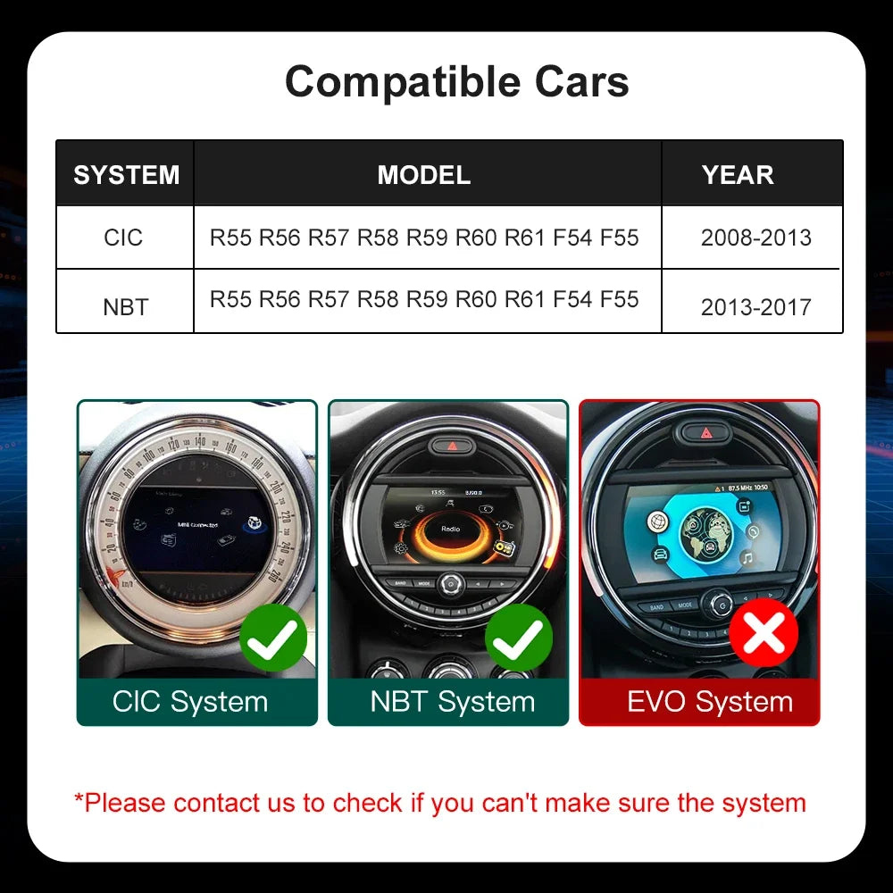 AUTOABC Wireless CarPlay Android Auto For Mini Cooper