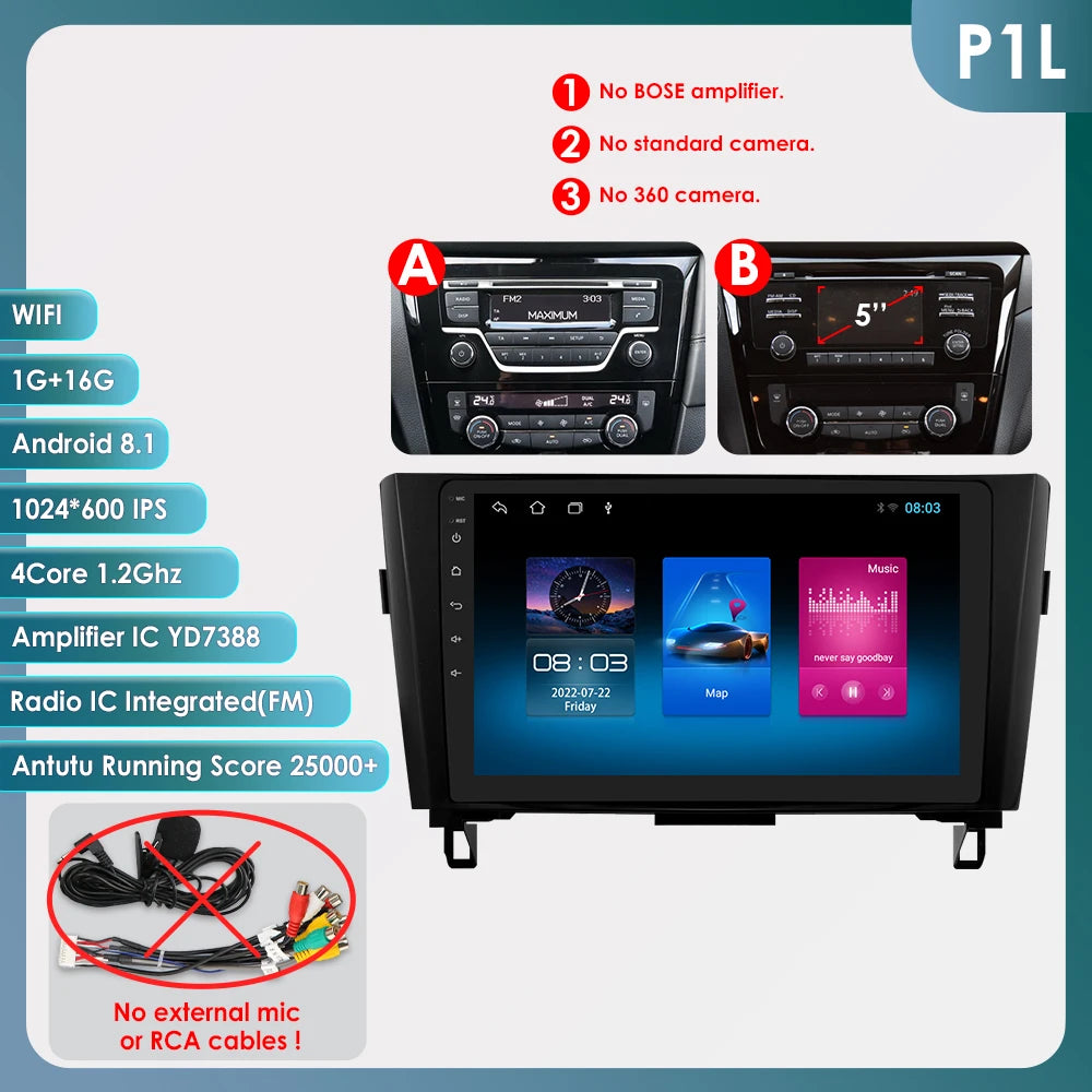 OSSURE Android 14 Car Stereo Nissan Qashqai J11 2DIN