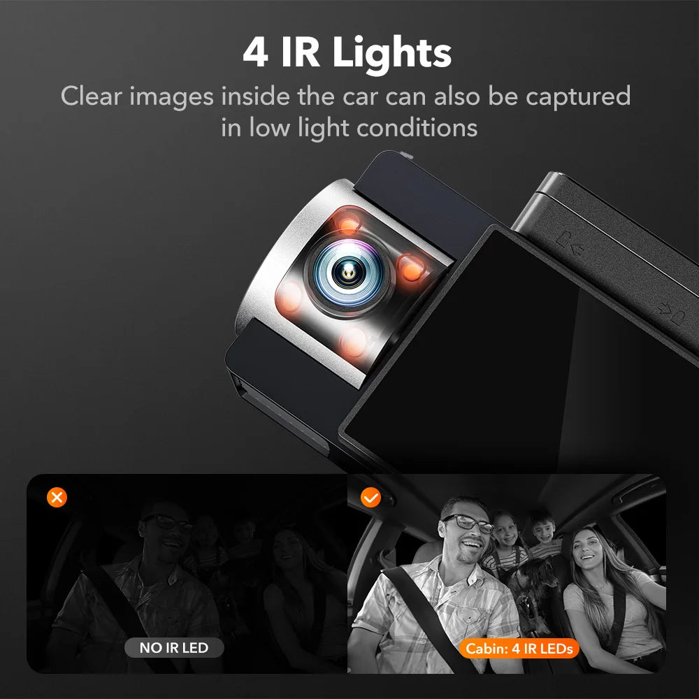 WOLFBOX I17 4K Dash Cam Front Rear GPS Night Vision