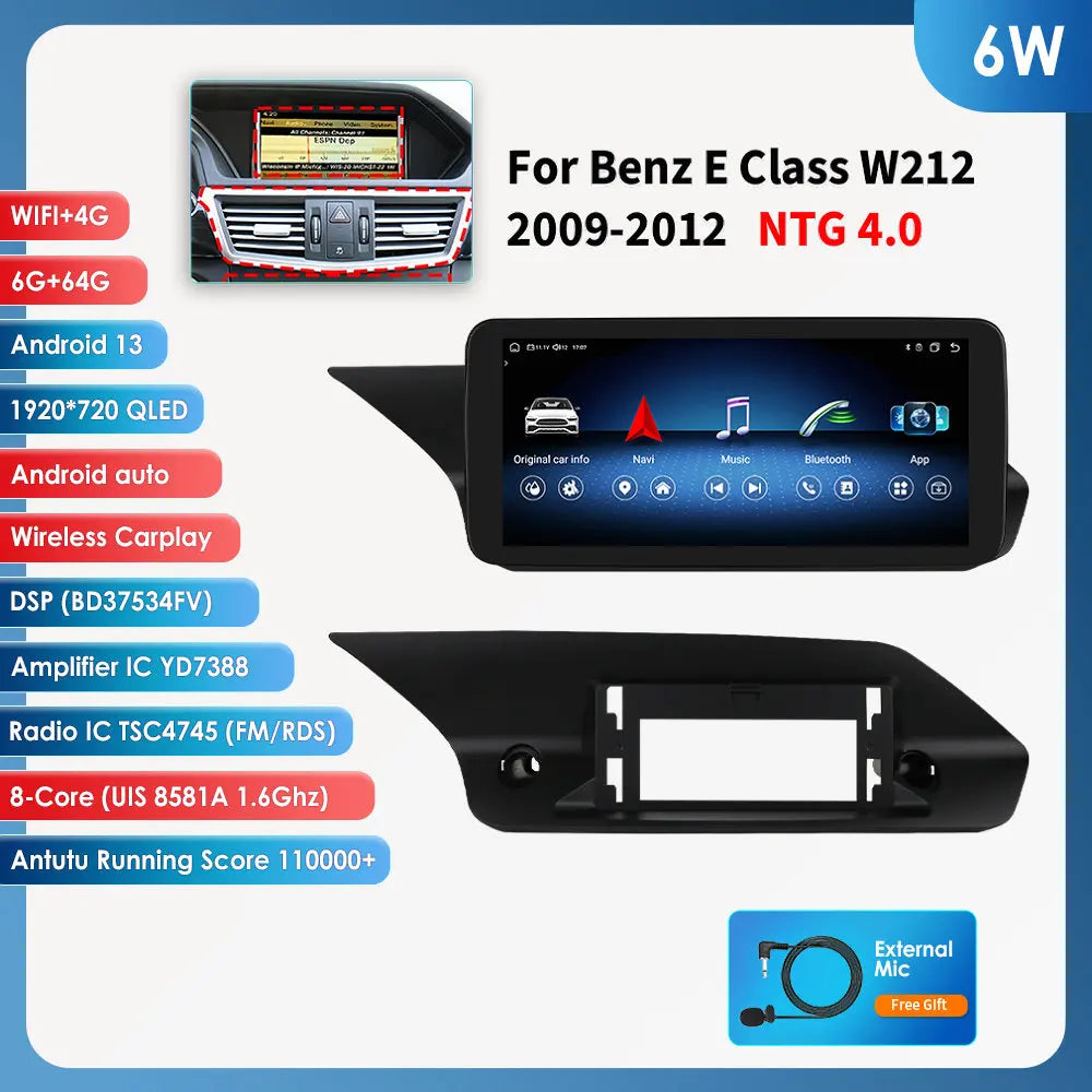 OSSURET Mercedes W212 Android Auto Multimedia CarPlay