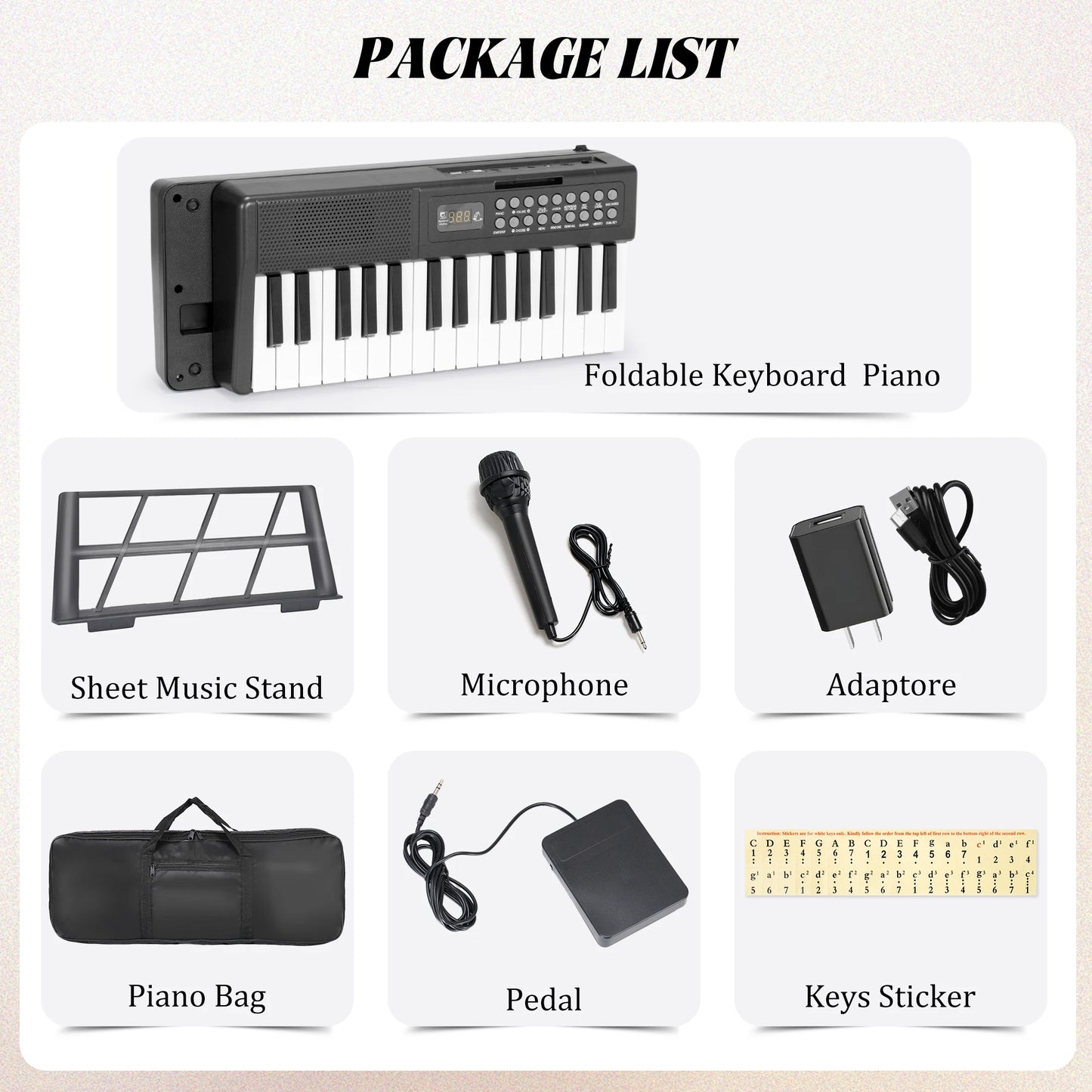 Hign-concerned 61 Keys Portable Folding Keyboard Piano