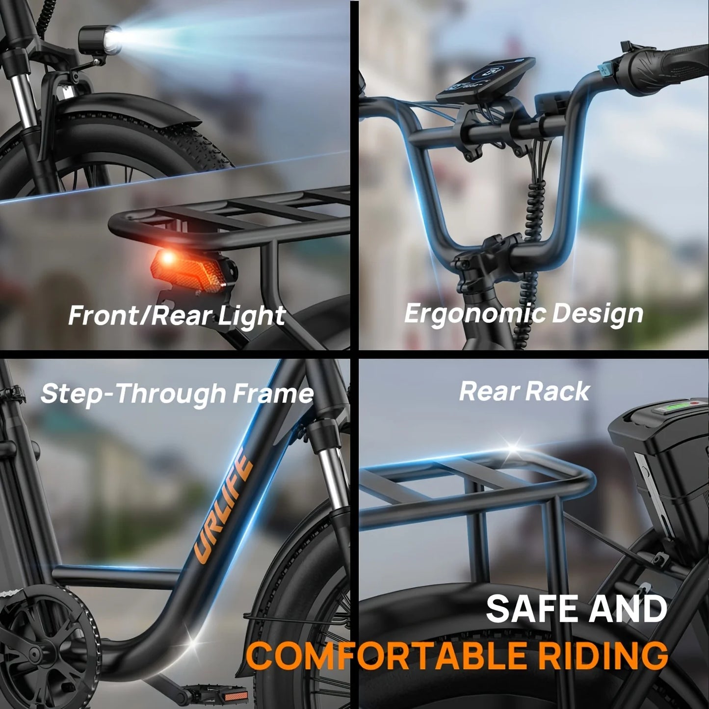 URLIFE E20 1000W Electric Bike 48V Battery Fat Tire MPH