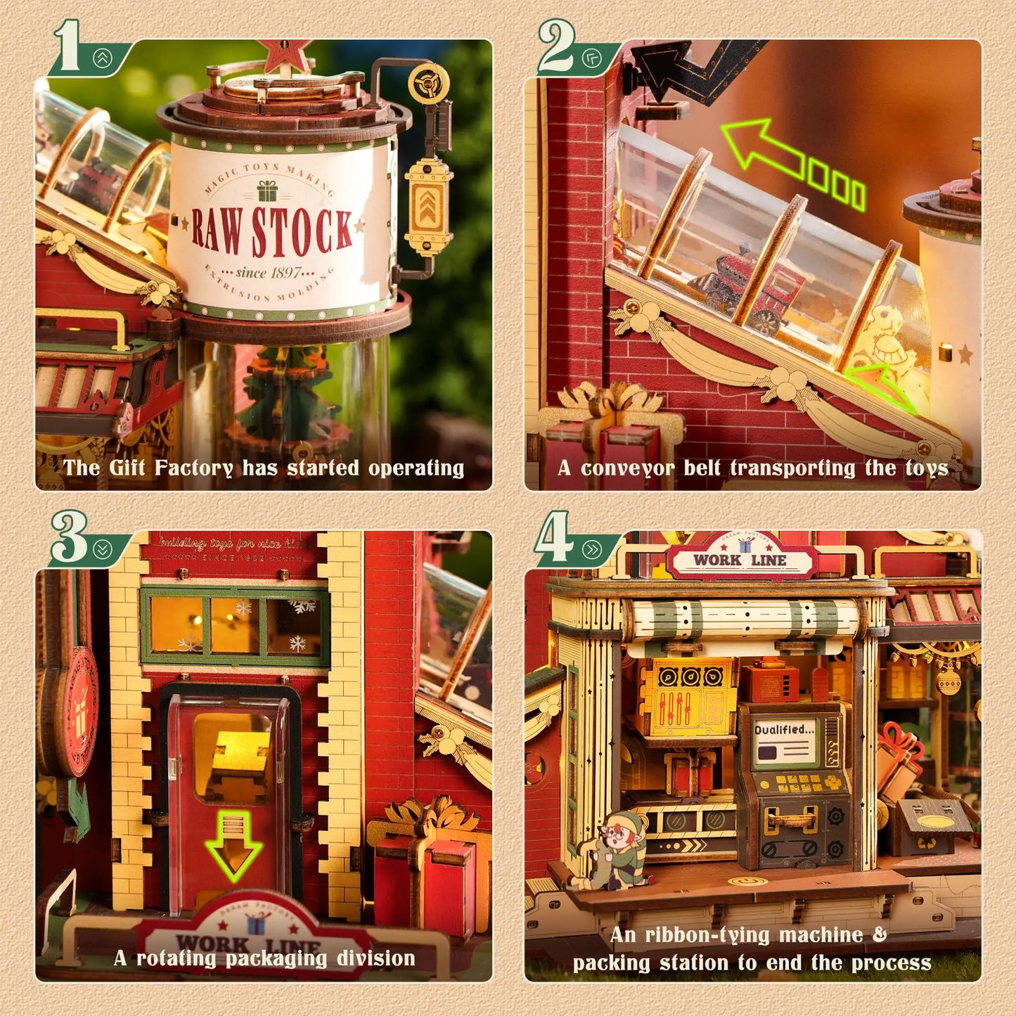 Robotime Rokr Dream Gift Factory 3D Wooden Puzzle With Lights And Music