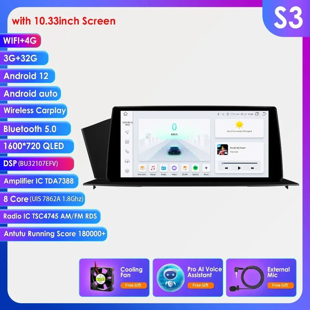 HIZPO Android Auto CarPlay Screen For Honda Accord Radio GPS DSP BT 4G