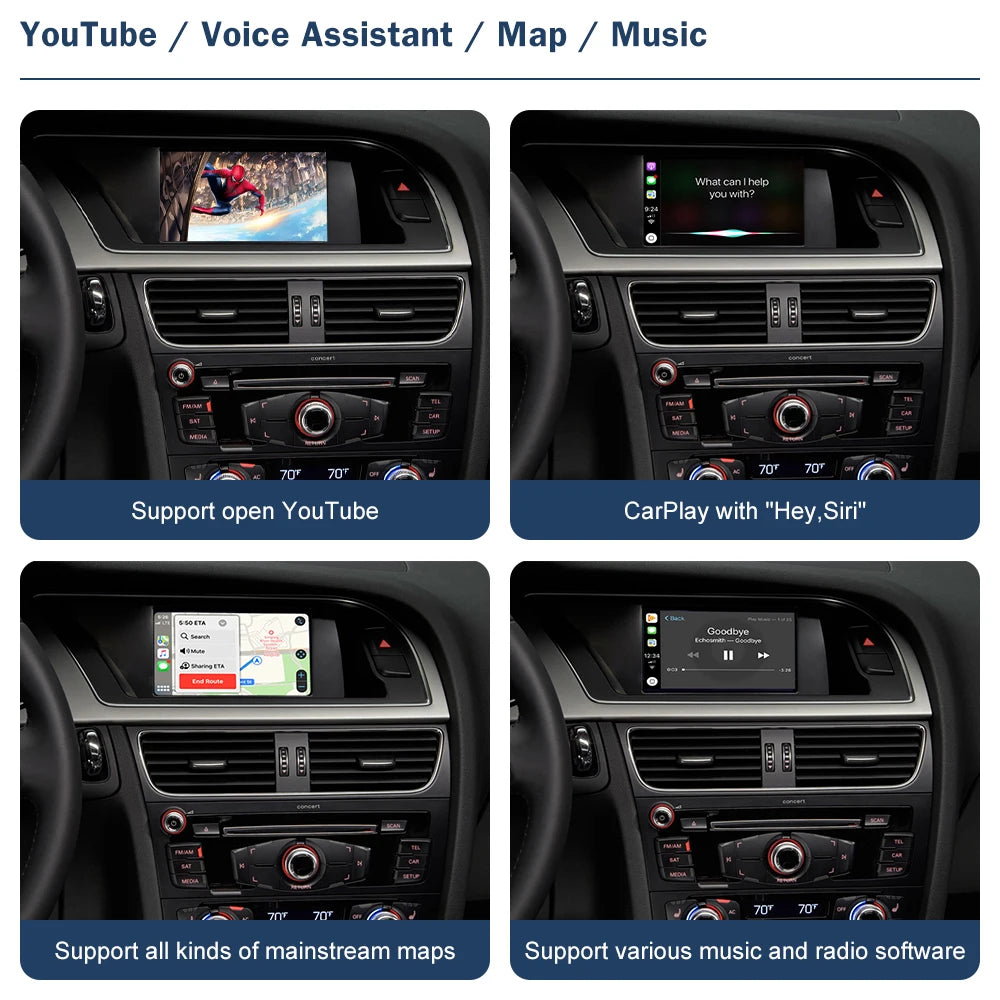 Road Top Wireless CarPlay Android Auto Interface For Audi A4