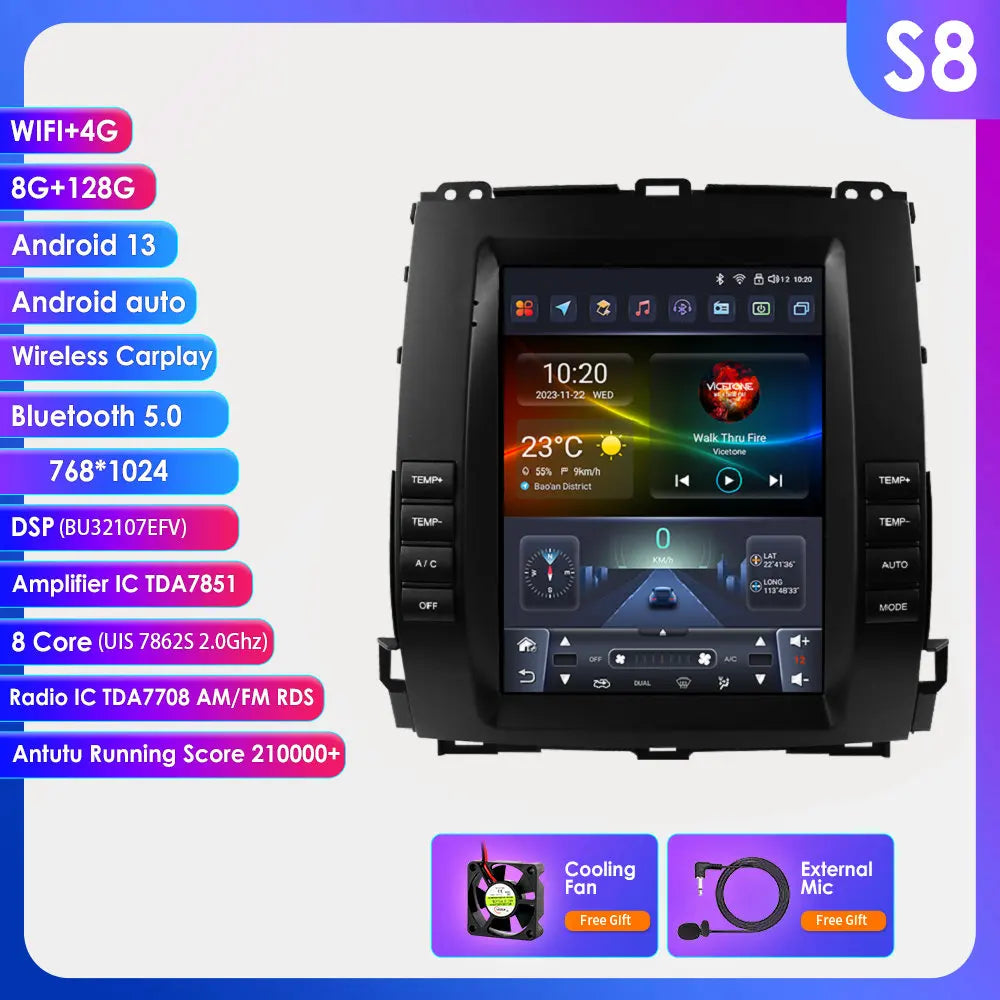 OSSURET Android 13 Car Stereo For Toyota Land Cruiser Prado