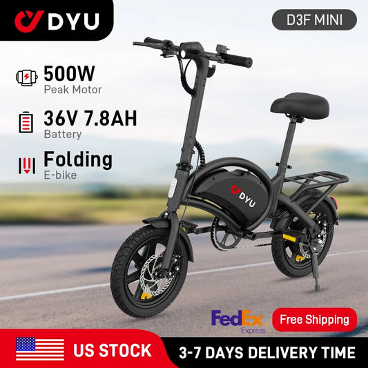 DYU D3F-MINI Foldable Electric Bicycle 500W 36V Battery