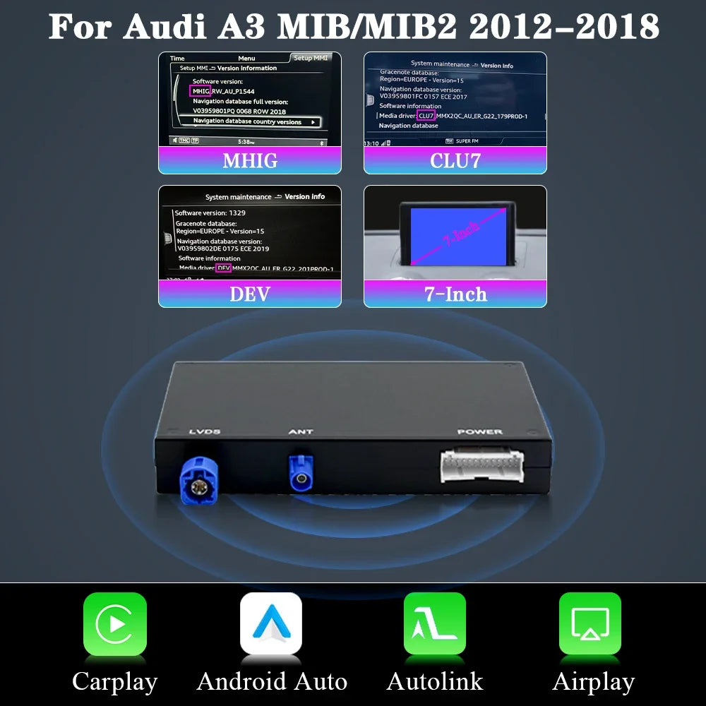 AUTOTOP Wireless CarPlay Module for Audi A3 MIB2 Android Auto