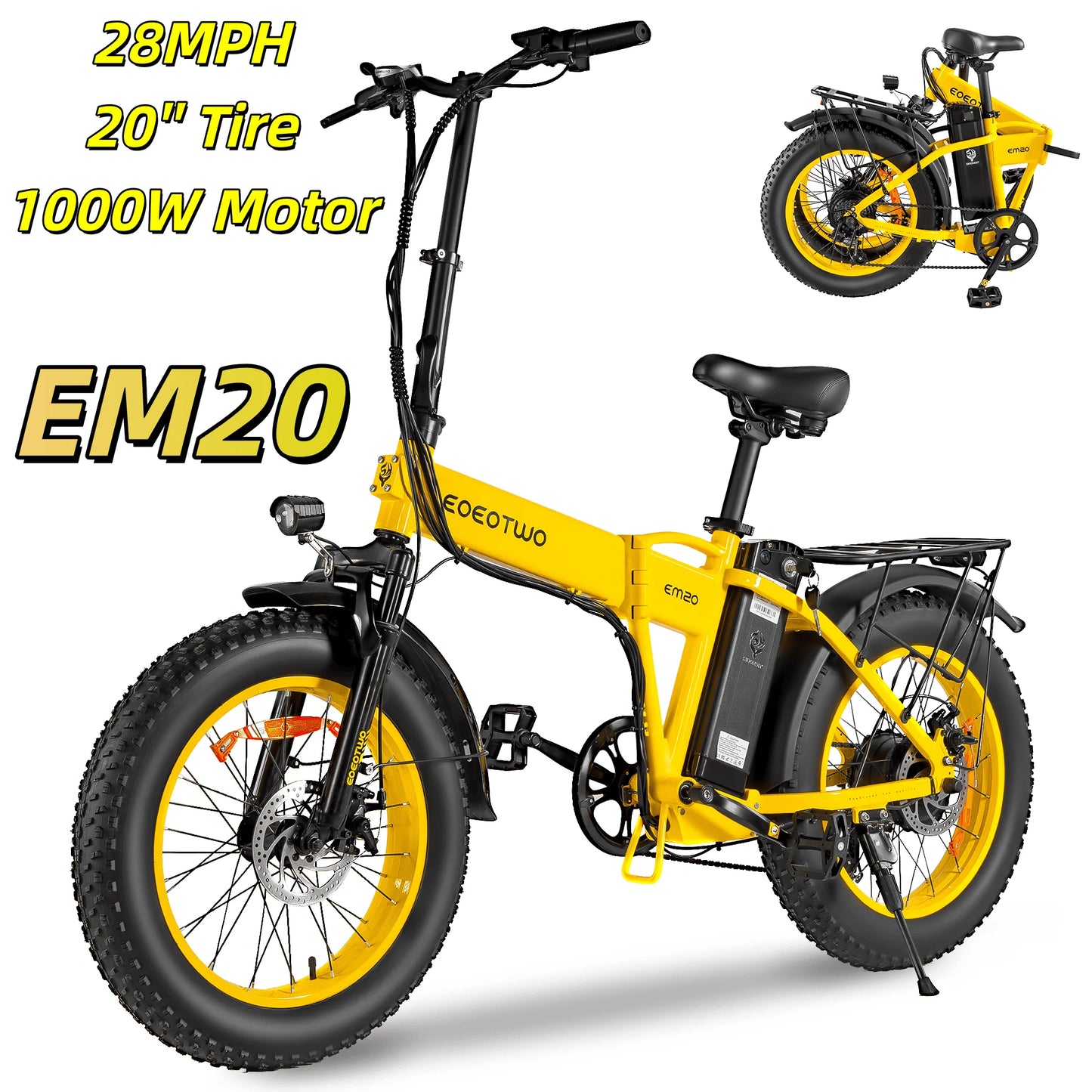 EOEOTWO E01 Electric Mountain Fat Tire Bike 1500W Peak