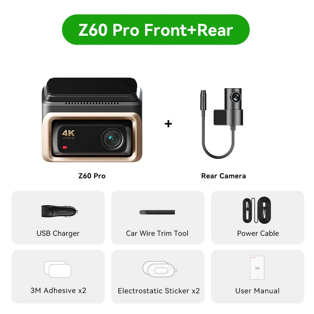 Ddpai Z60 Pro 4K Dash Cam Sony Starvis2 Sensor GPS
