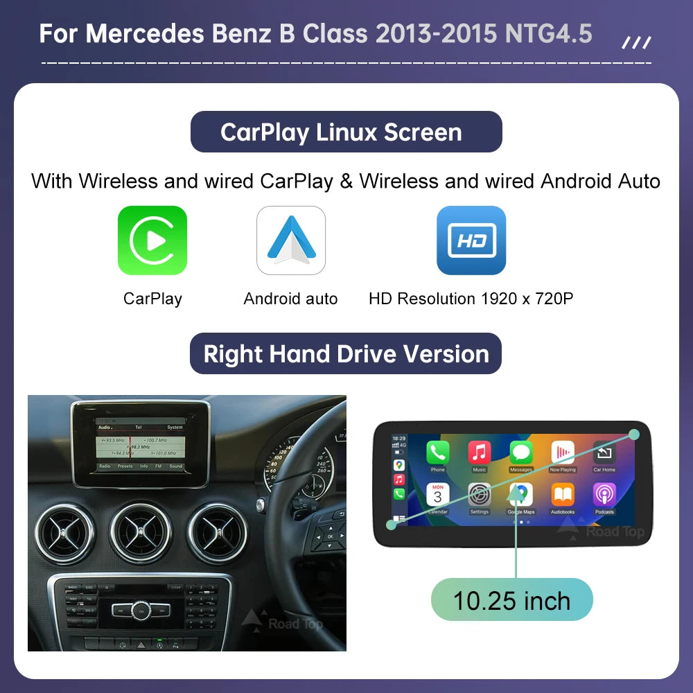 Road Top Mercedes Touch Screen Car Stereo with CarPlay