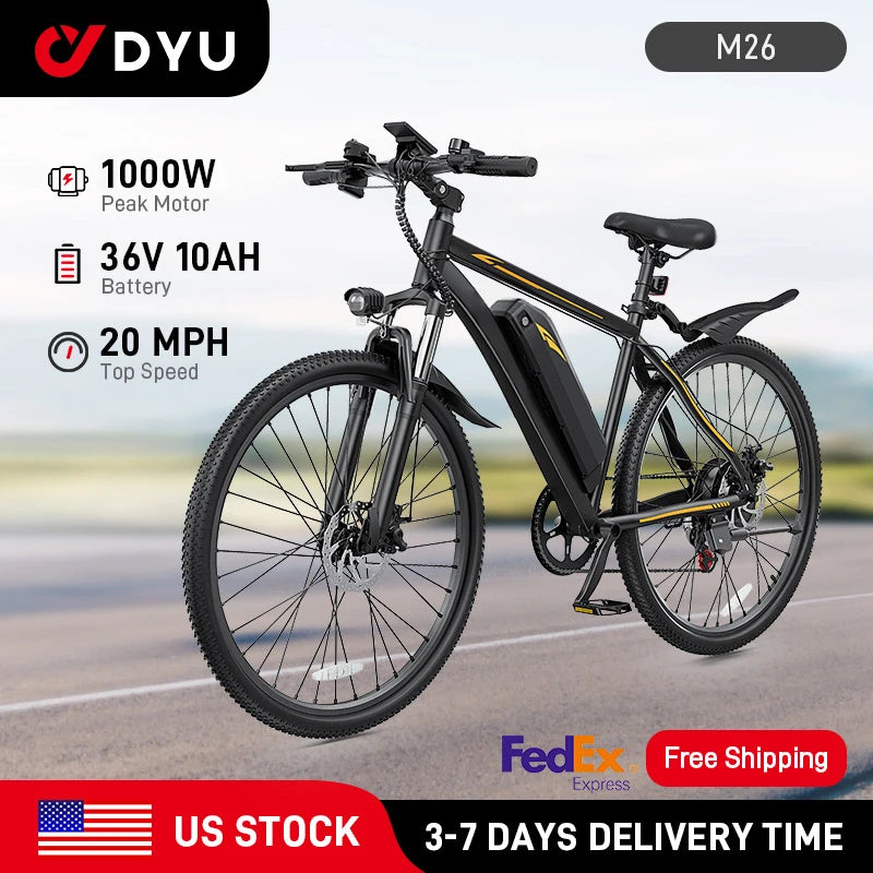 Dyu M26 Electric Bicycle With 1000W Motor And 360Wh Battery