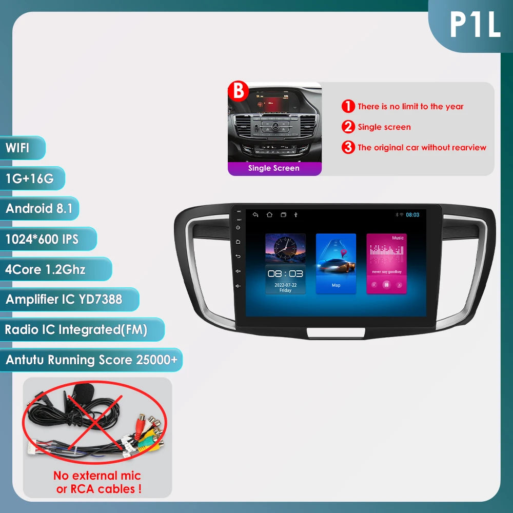 OSSURET Android Auto Car Radio for Honda Accord 9th Gen