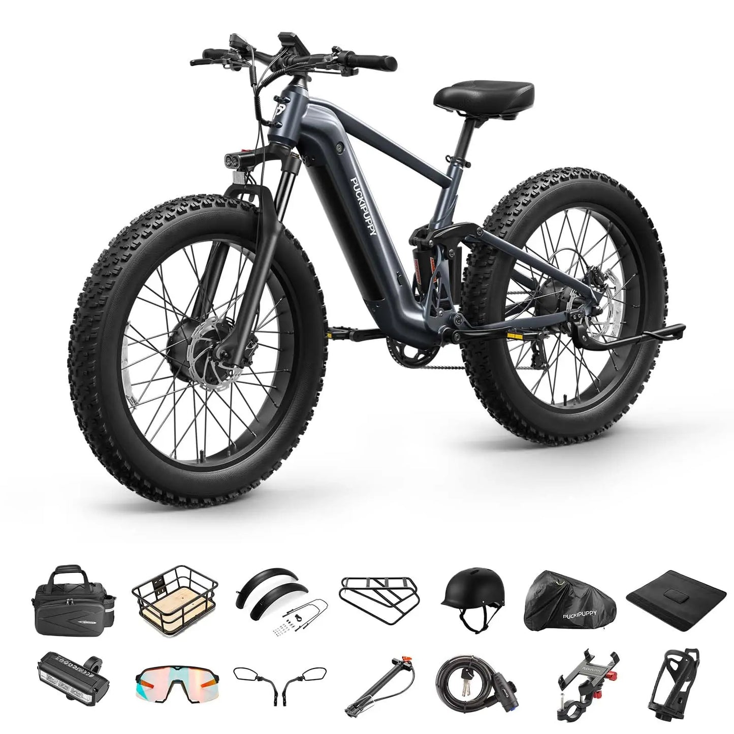 PUCKIPUPPY Golden Retriever Pro 1600W Dual Motor Suspension Electric Bike