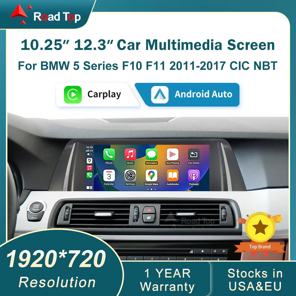 Road Top BMW 5 Series Wireless CarPlay Android Auto Radio