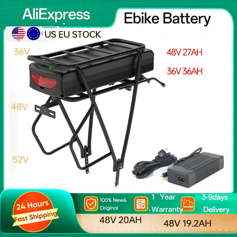 YIMI 52V Ebike Battery Down Tube Pack For Fat Tire