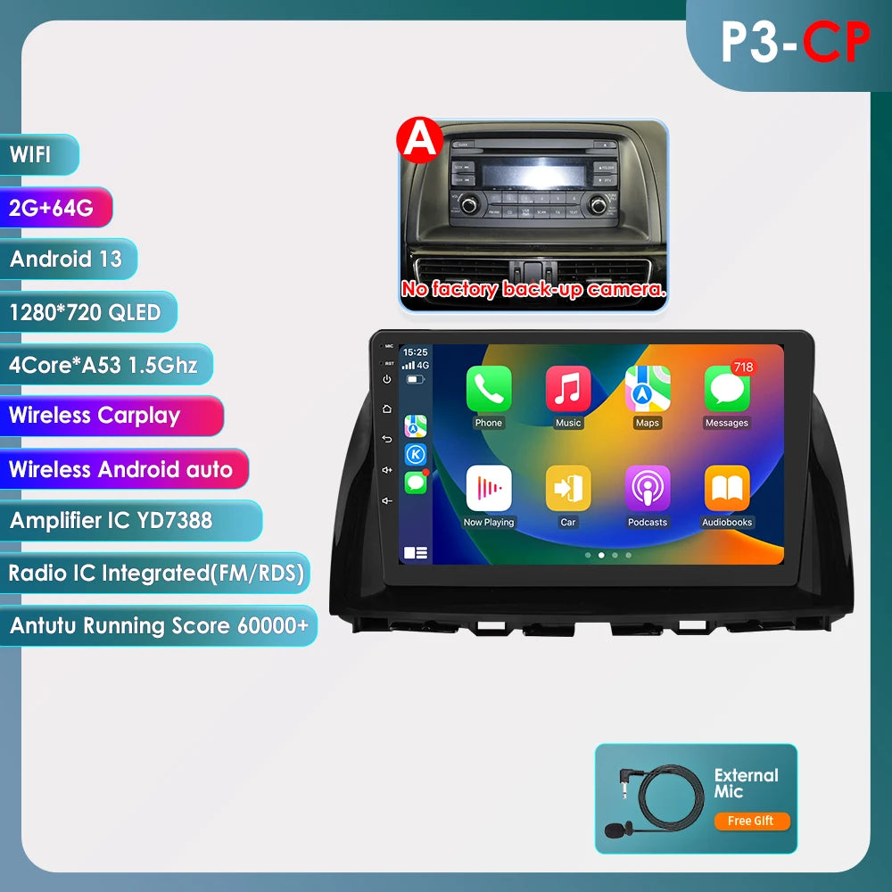 OSSURET Android 13 Mazda CX5 Car Stereo GPS 4G 8Core