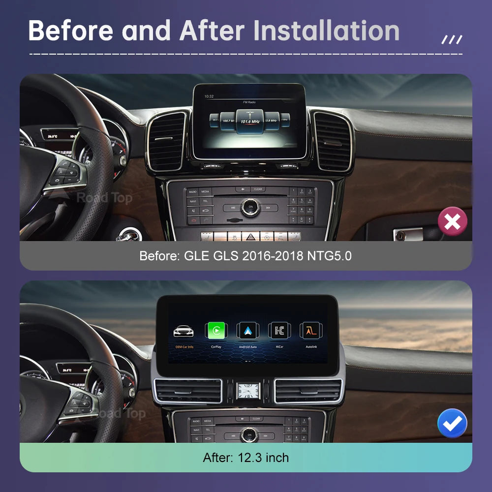 Road Top Linux Touch Screen Car Radio For Mercedes Benz With CarPlay
