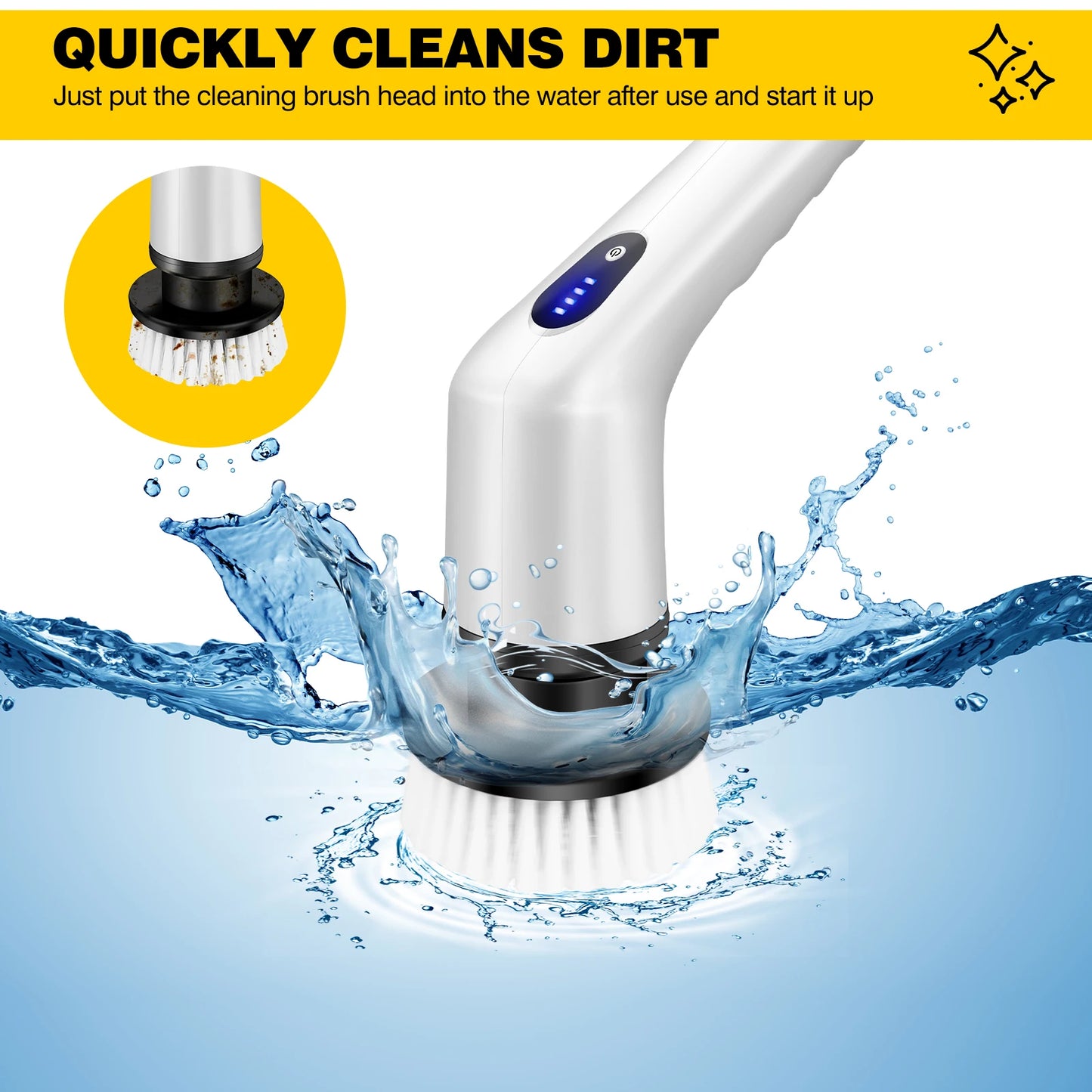WEIRONG 3 In 1 Electric Cleaning Brush Cordless Spin Scrubber