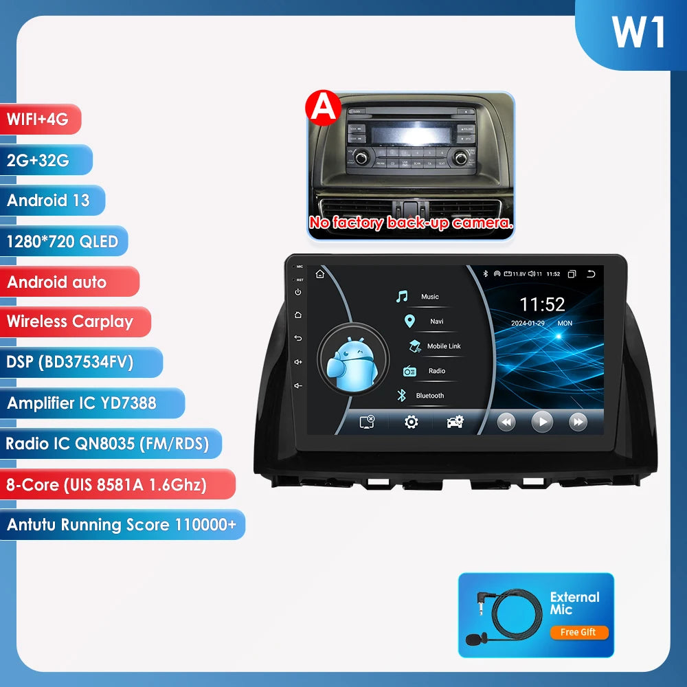 OSSURET Android 13 Mazda CX5 Car Stereo GPS 4G 8Core