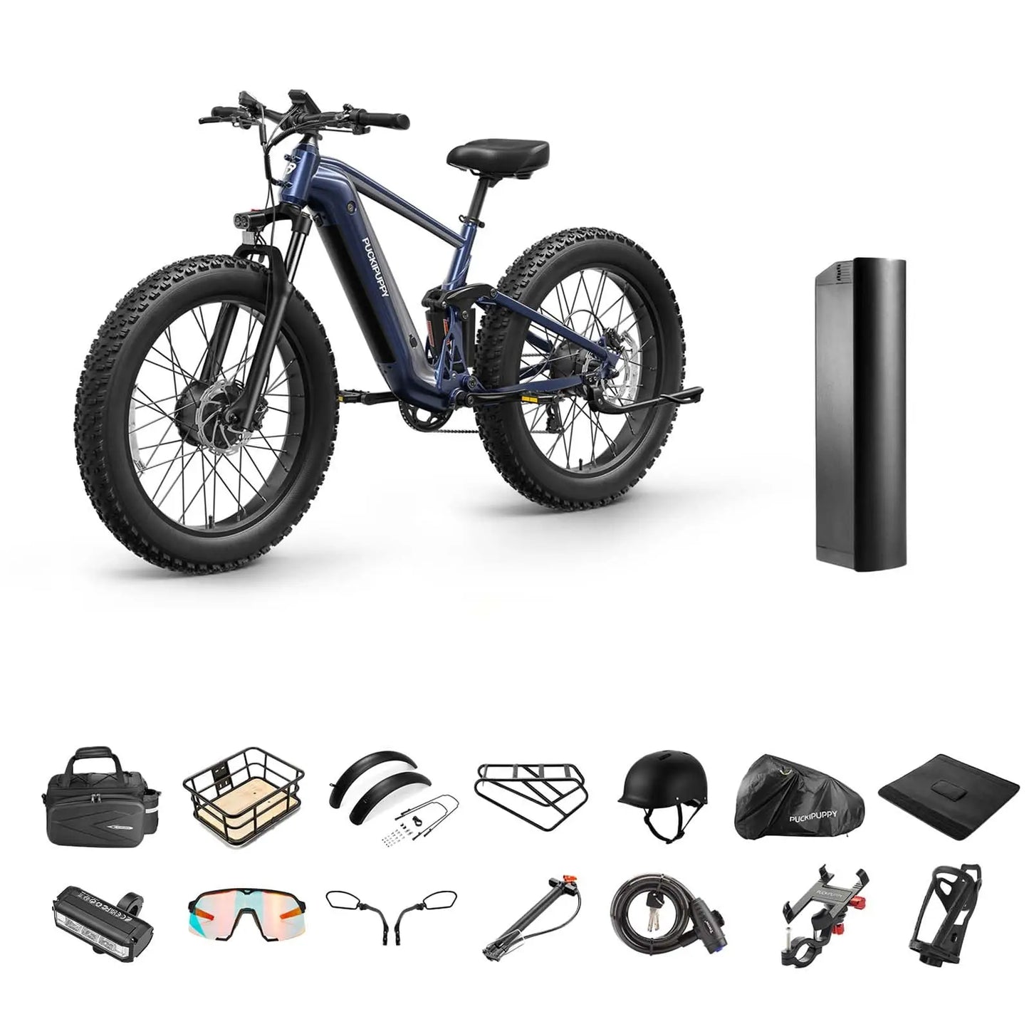 PUCKIPUPPY Golden Retriever Pro 1600W Dual Motor Suspension Electric Bike