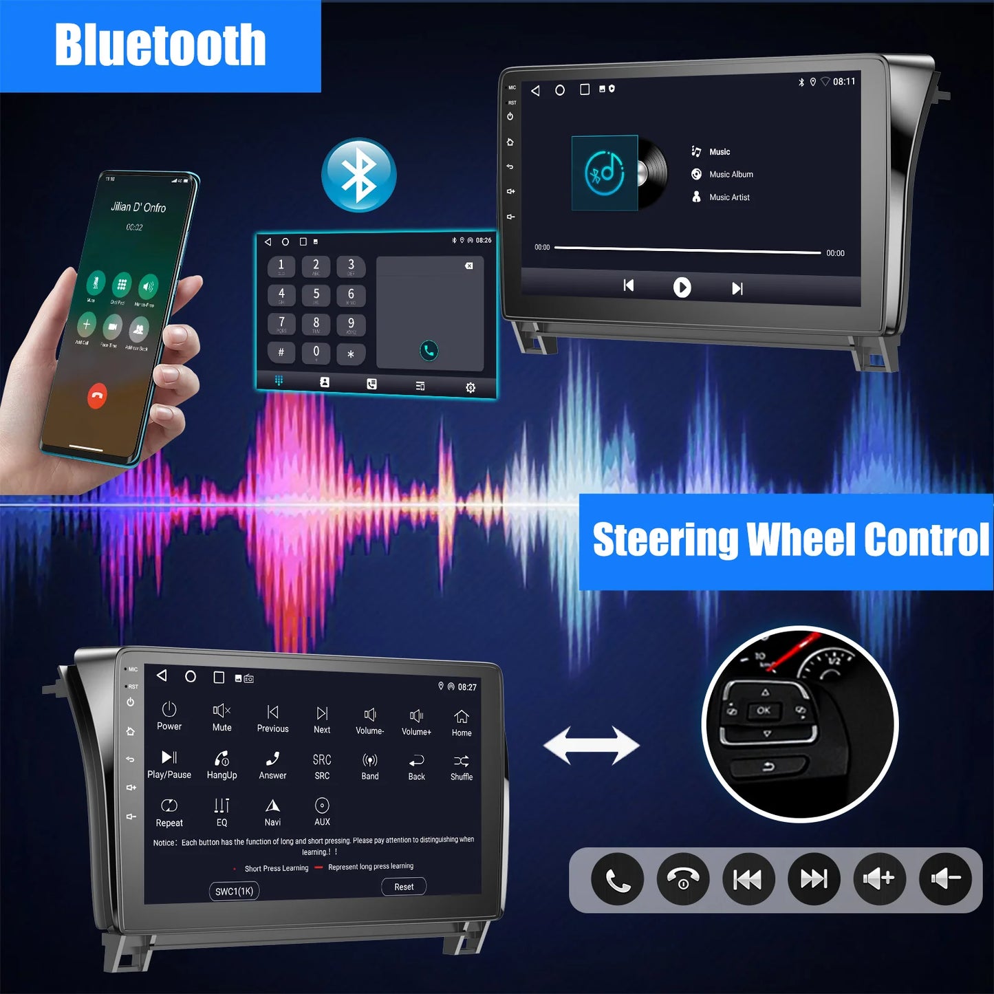 ESSGOO Car Stereo for Toyota Tundra Sequoia Android Auto CarPlay