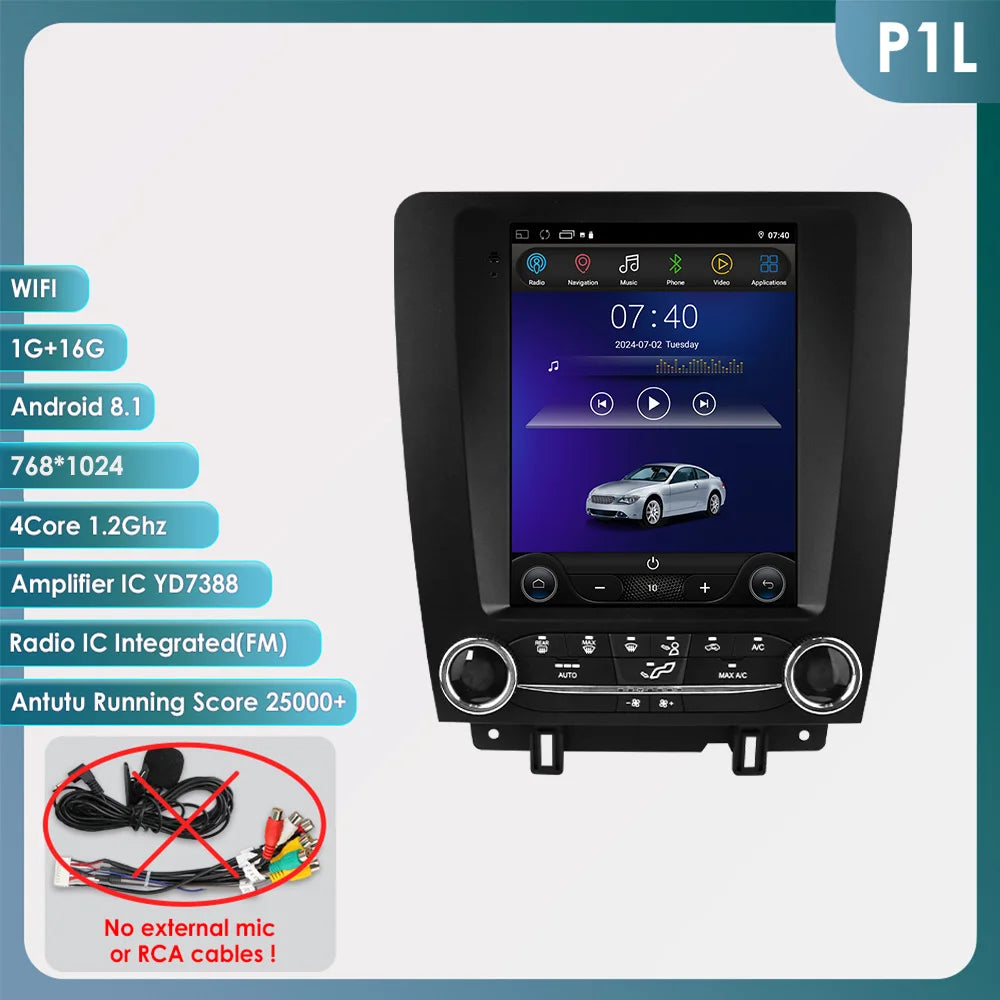 OSSURET Ford Mustang CarPlay Android Auto GPS Stereo Double Din