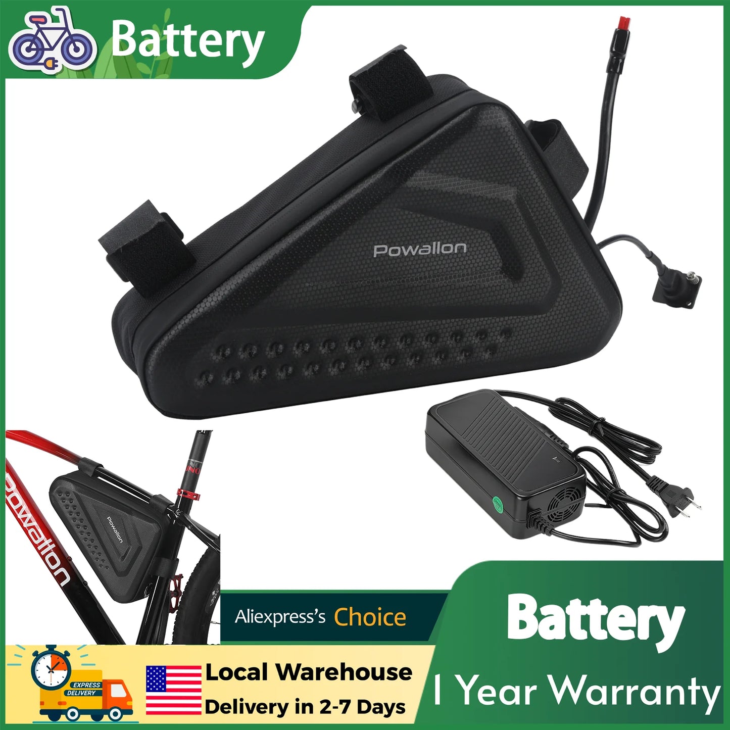 48V Ebike Triangle Battery Case Waterproof With 10Ah 13Ah 20Ah