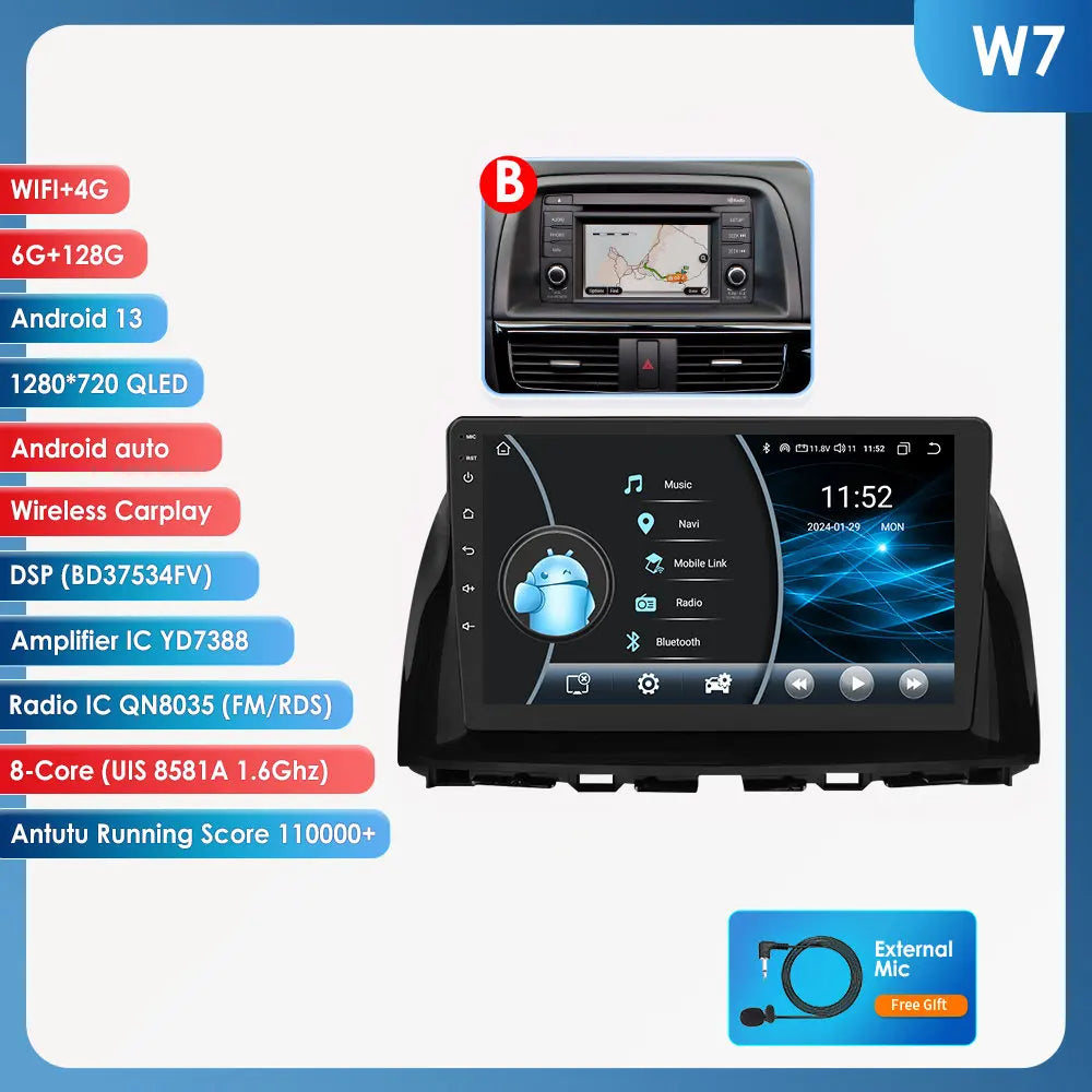 OSSURET Android 13 Mazda CX5 Car Stereo GPS 4G 8Core