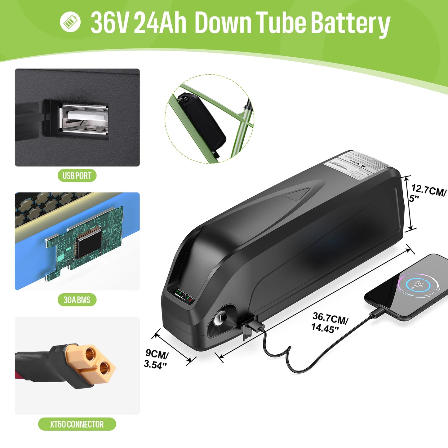 Varstrom Ebike Battery 36 52V Lithium Pack For Bafang Tongsheng