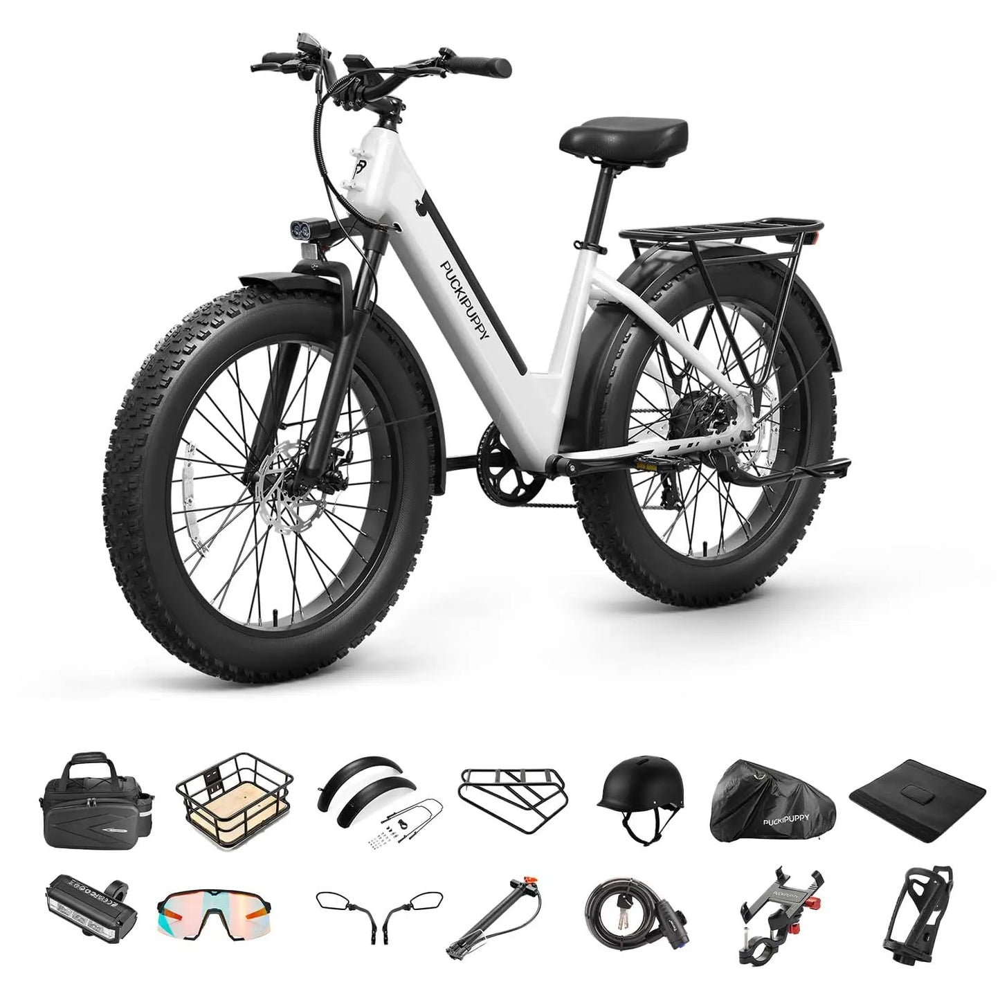 PUCKIPUPPY Samoyed All Terrain Fat Tire Electric Bike 960W
