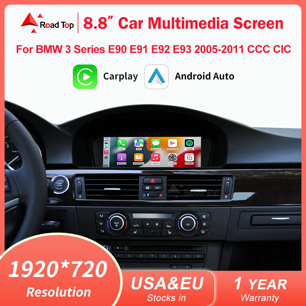 Wincago Wireless CarPlay Android Auto Car Multimedia Display For BMW 3 Series