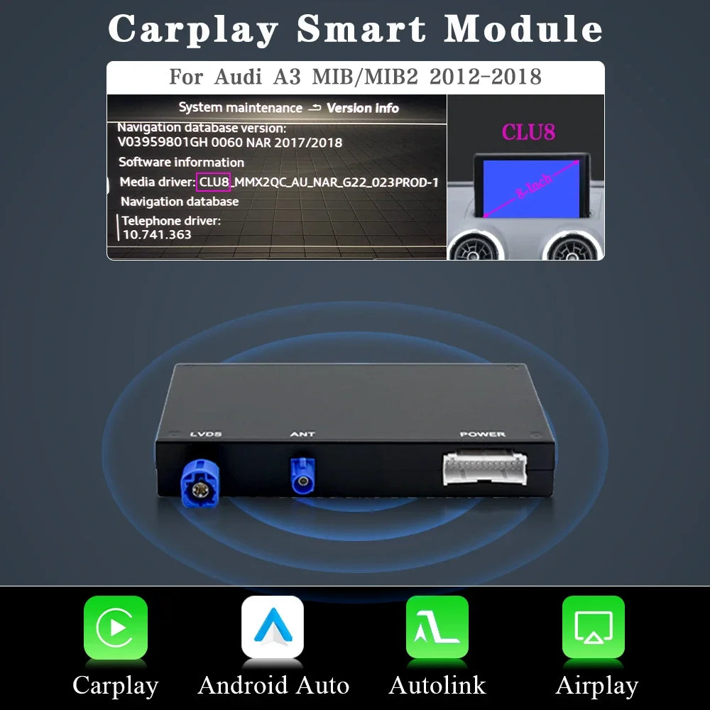 AUTOTOP Wireless CarPlay Module for Audi A3 MIB2 Android Auto