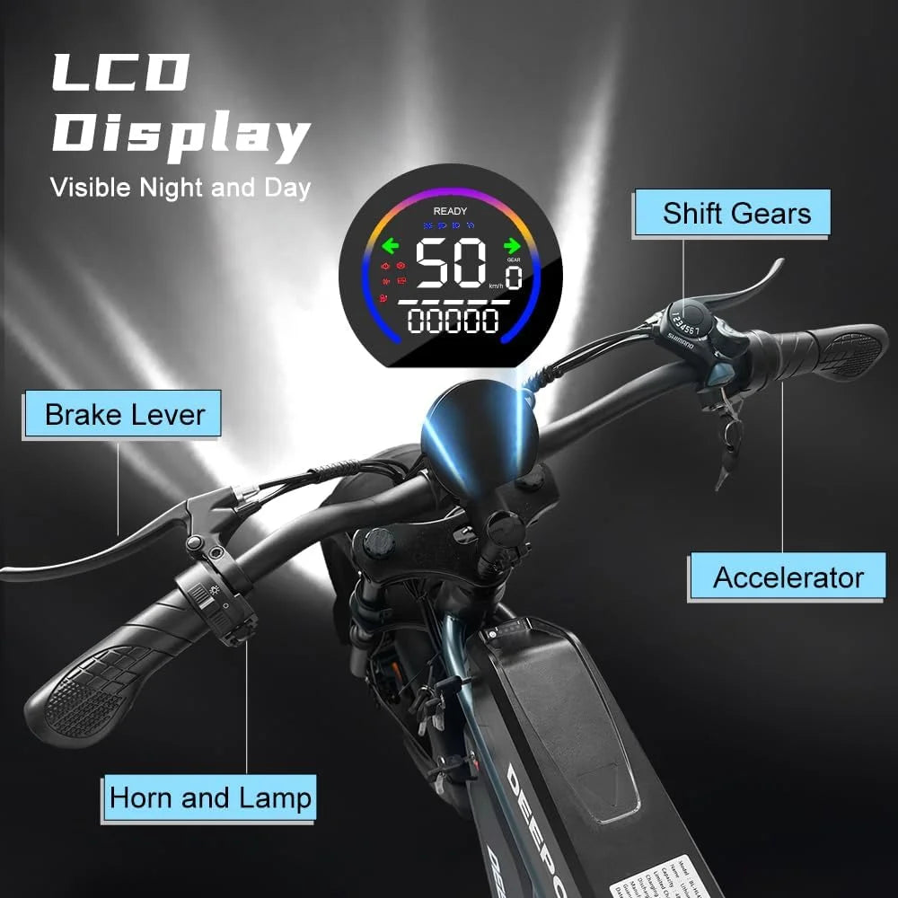 DEEPOWER QS7 1500W Off Road Fat Tire Electric Mountain Bike