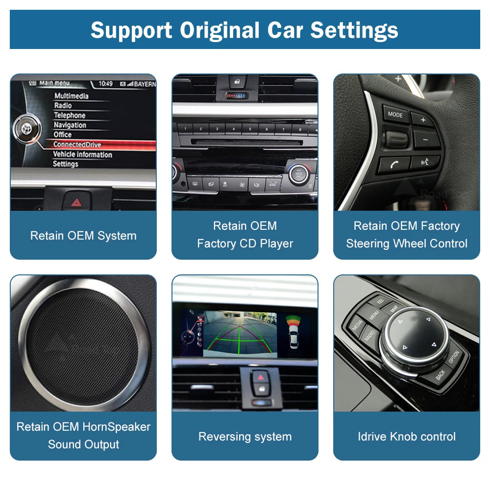 Road Top CarPlay Android Auto Multimedia Display For BMW