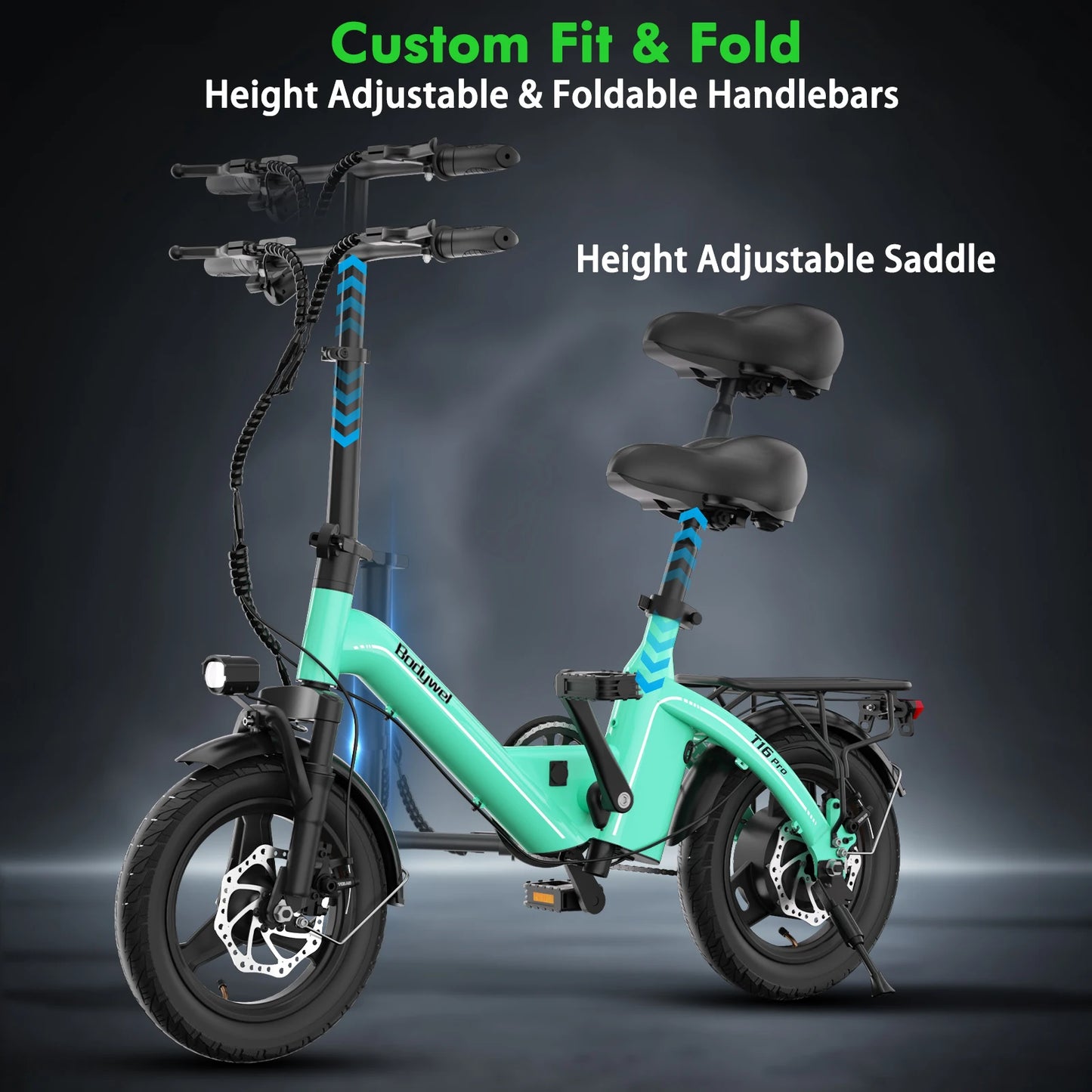 Bodywel T16pro Foldable Electric Bike 750W Motor 20Mph Urban Commuter