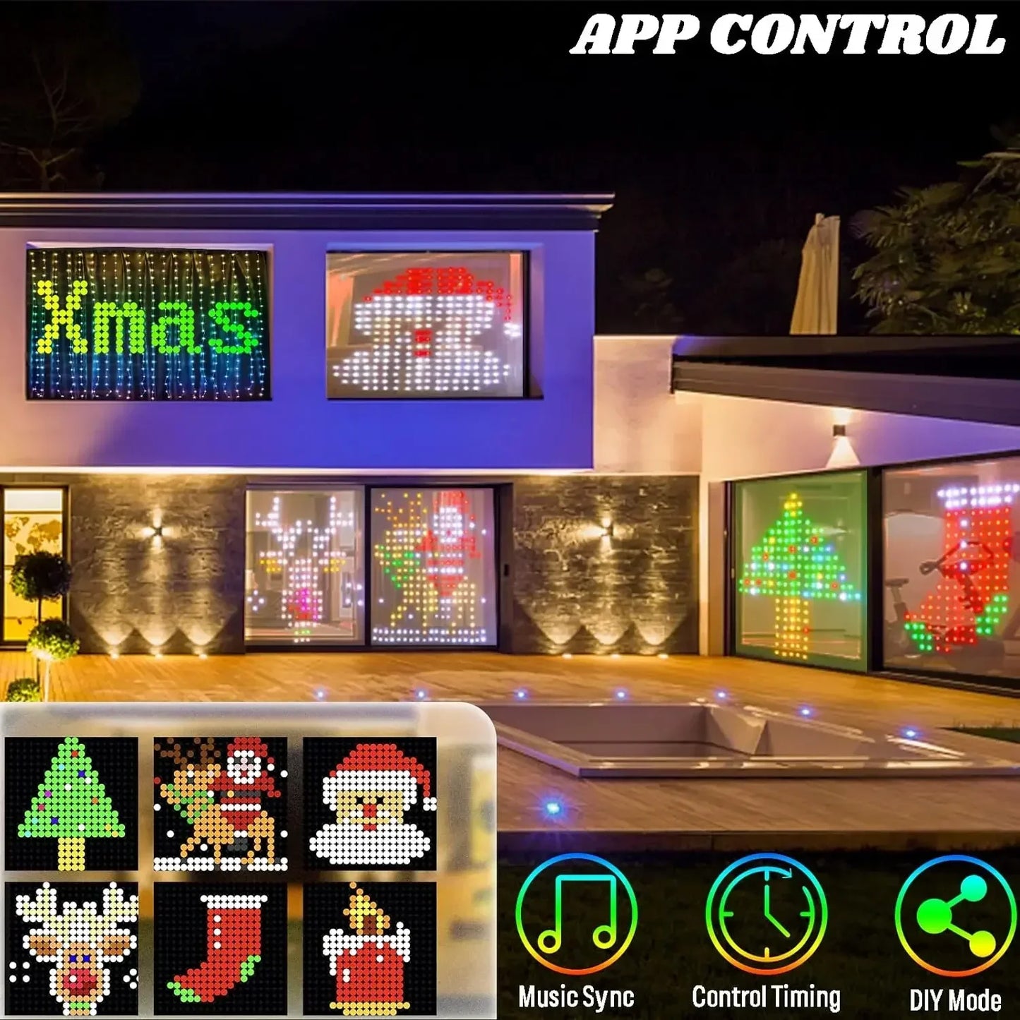 MIMIRGB Smart LED Curtain Lights RGBIC USB App Control