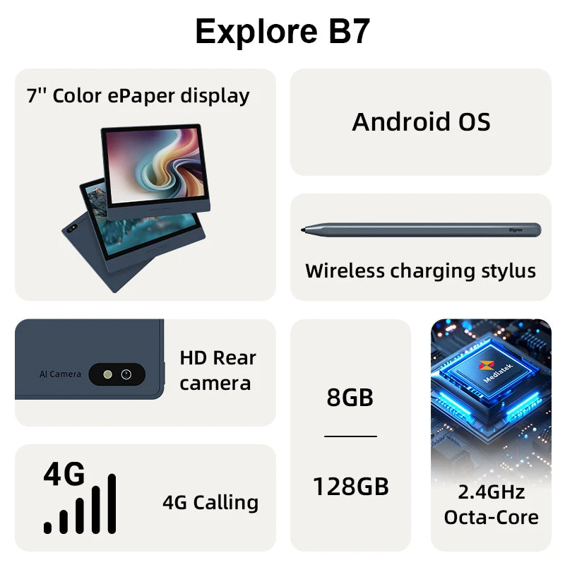 Bigme B7 Ereader Android 14 Open System With 4G Connectivity