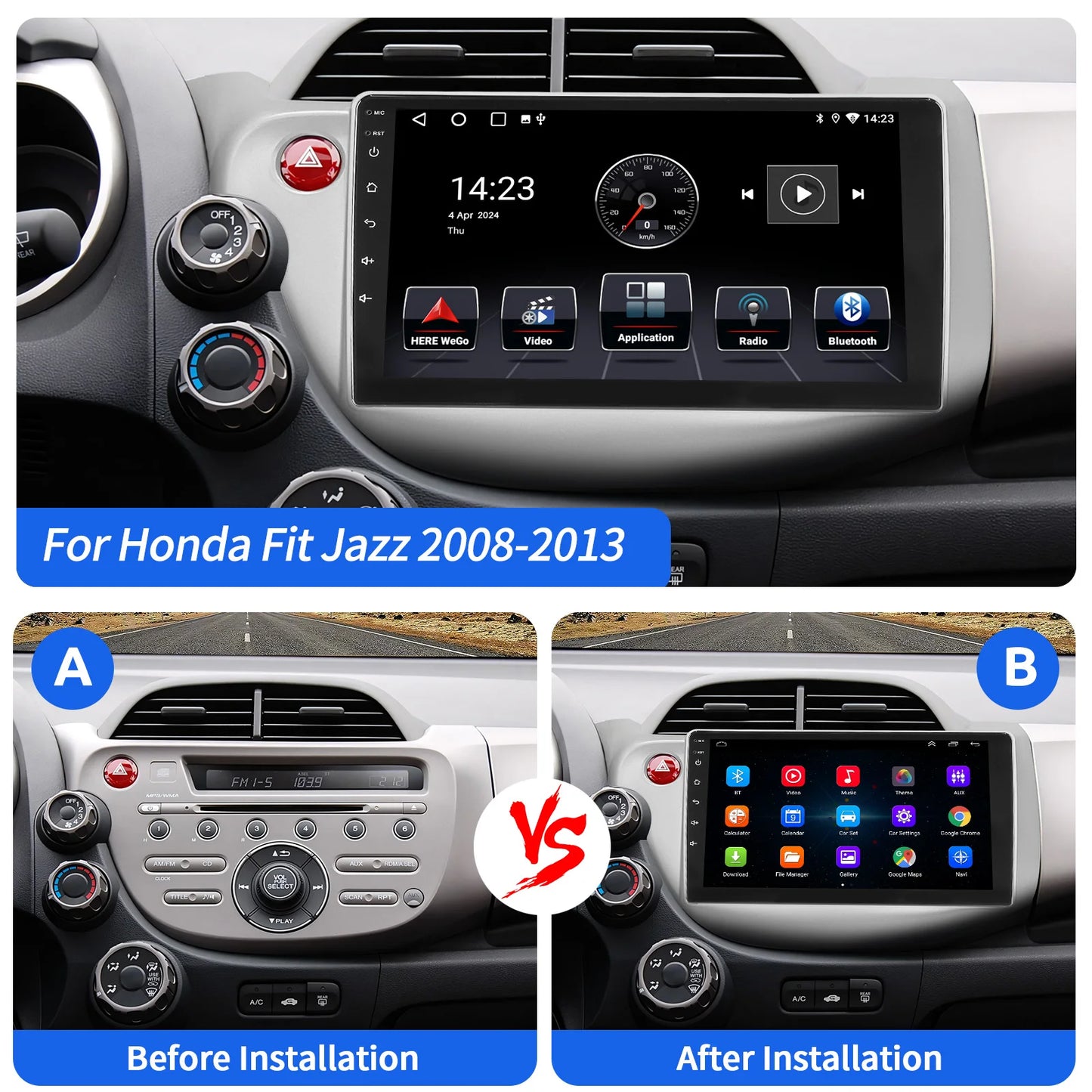 ESSGOO Android Car Stereo Apple CarPlay For Honda Jazz