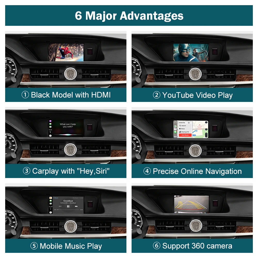 Road Top Wireless CarPlay for Lexus ES with Android Auto
