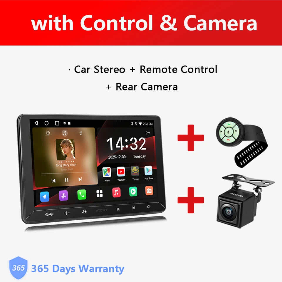 ATOTO 10 Inch Android 2 Din Car Stereo Bluetooth CarPlay