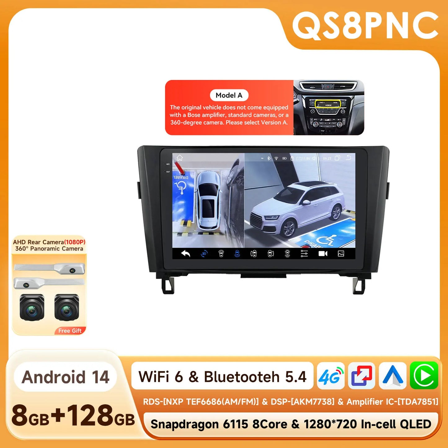 OSSURE Android 14 Car Stereo Nissan Qashqai J11 2DIN